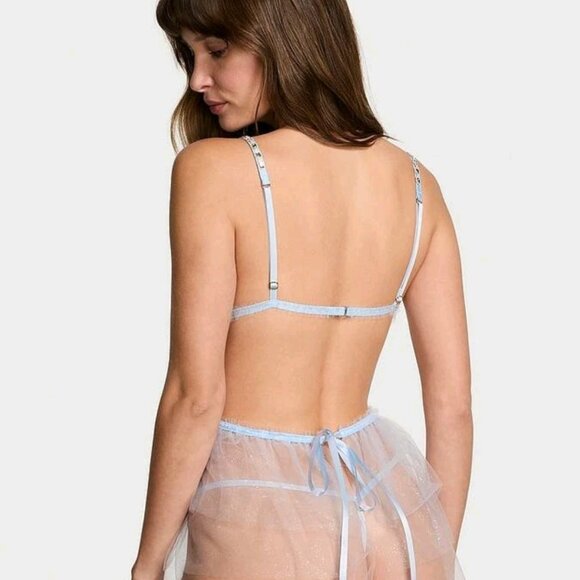 victoria secret apron tull glitter blue - Picture 6 of 7